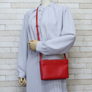 Celine Small Bag Shoulder Leather Trio Red